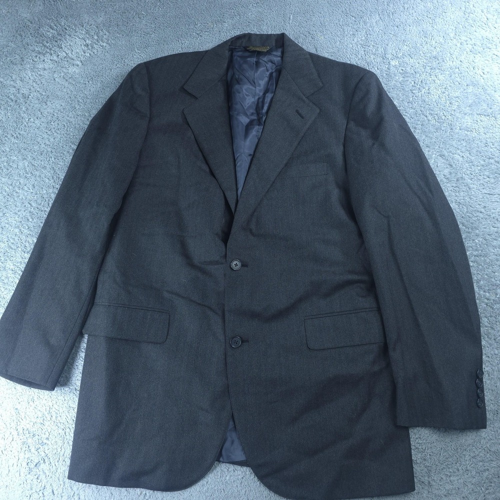 Vintage Southwick Blazer Mens 42 Long Gray Herringbone Sport Coat Made USA